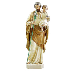 Saint Joseph With Child & Lily 65 Religious Sculpture - XoticBrands Home Decor