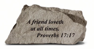 A Friend Loveth At All Times. Inspirational Garden Stone - XoticBrands Home Decor