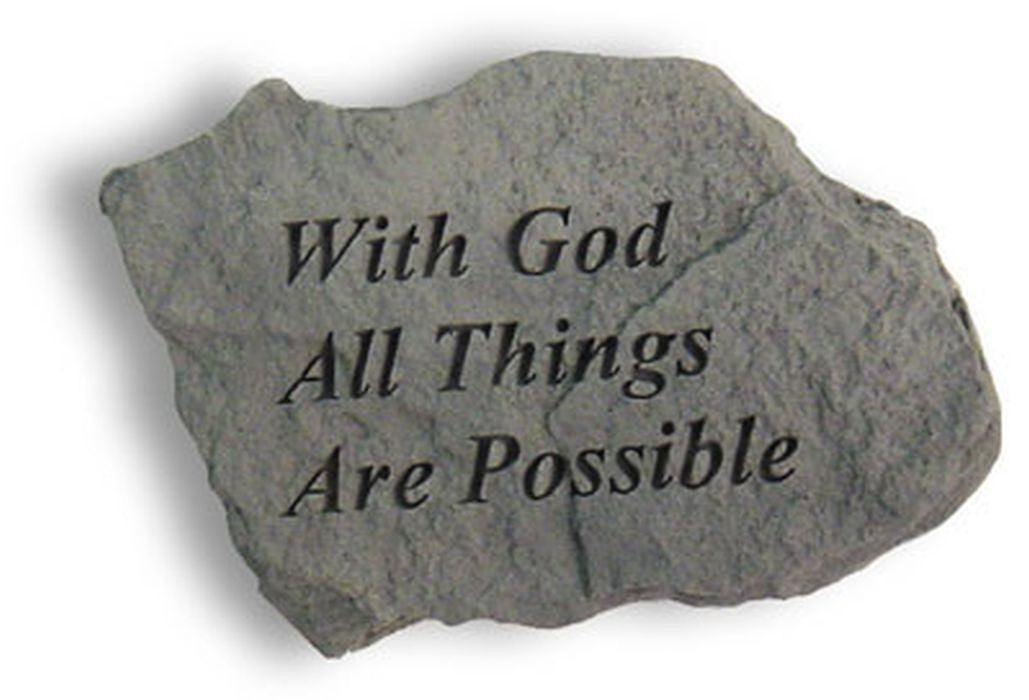 With God All Things Are Possible Memorial Garden Stone - XoticBrands Home Decor
