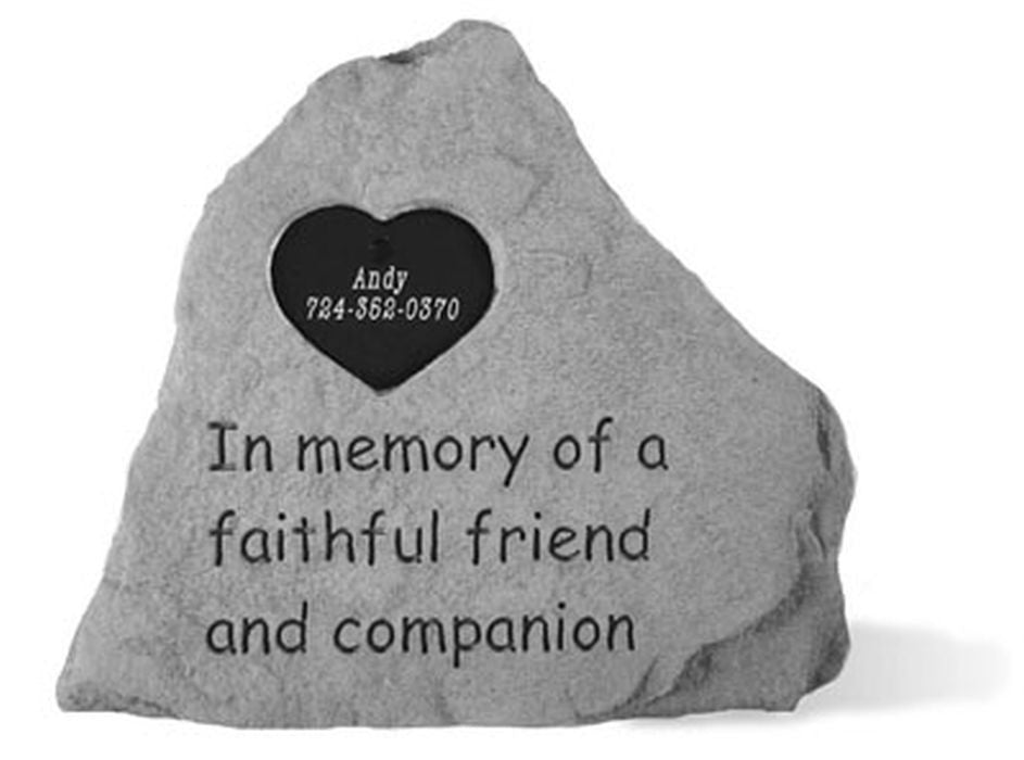 In Memory Of...W Heart Memorial Garden Stone - XoticBrands Home Decor