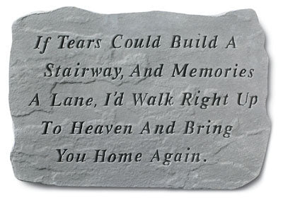  If Tears Could… Memorial Garden Stone Décor, Memorial & Inspirational, Kayberry, XoticBrands Home Decor