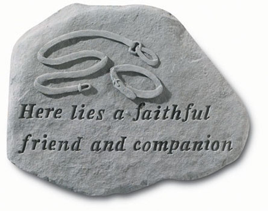 Here Lies A Faithful Friend And Companion Memorial Garden Stone - XoticBrands Home Decor