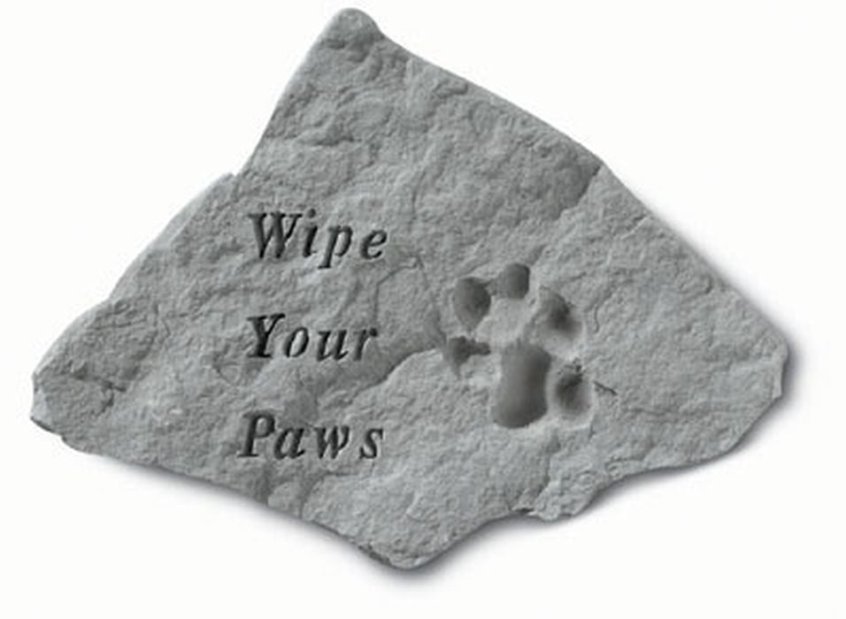 Wipe Your Paws W/ Pawprint Memorial Pet Stone - XoticBrands Home Decor