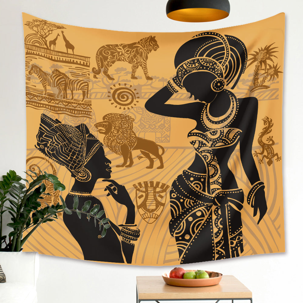 African Woman and Daughter Wall Tapestry Hanging 51 x 24 Inches - XoticBrands Home Decor