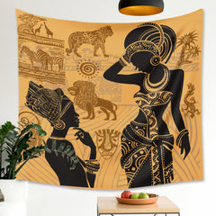 African Woman and Daughter Wall Tapestry Hanging 51 x 24 Inches - XoticBrands Home Decor