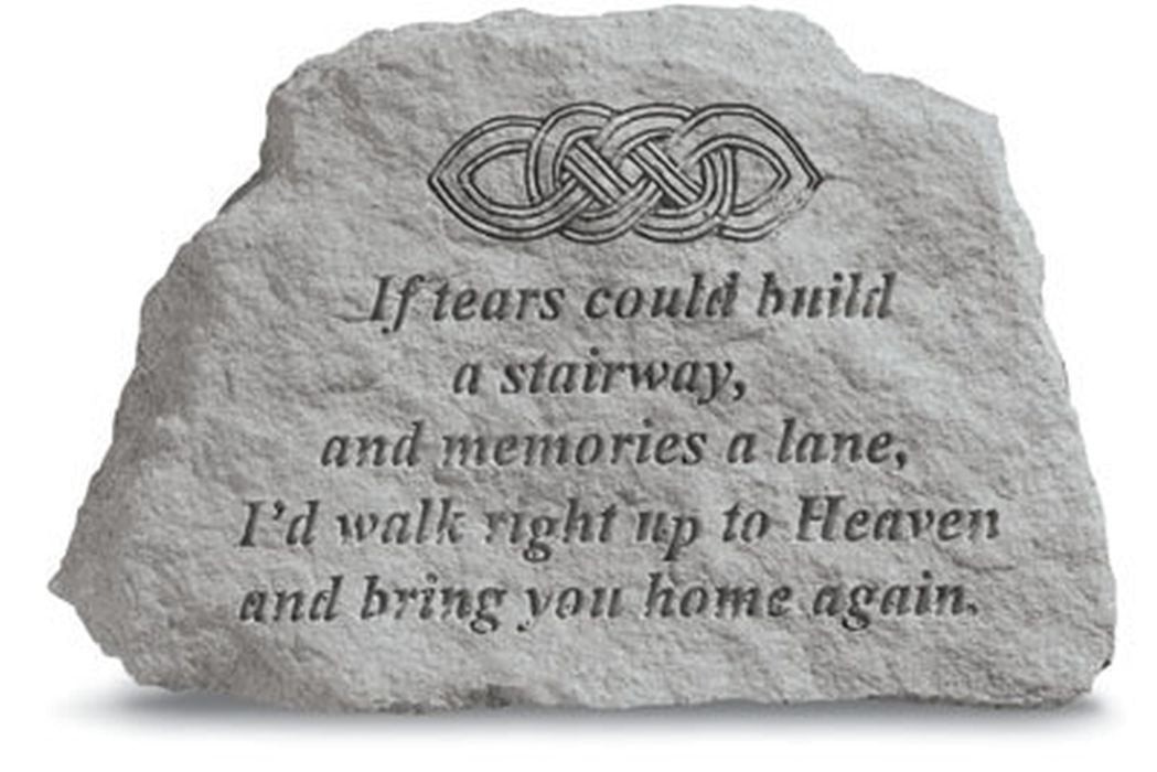 If Tears W/Celtic Knot Memorial Garden Stone - XoticBrands Home Decor