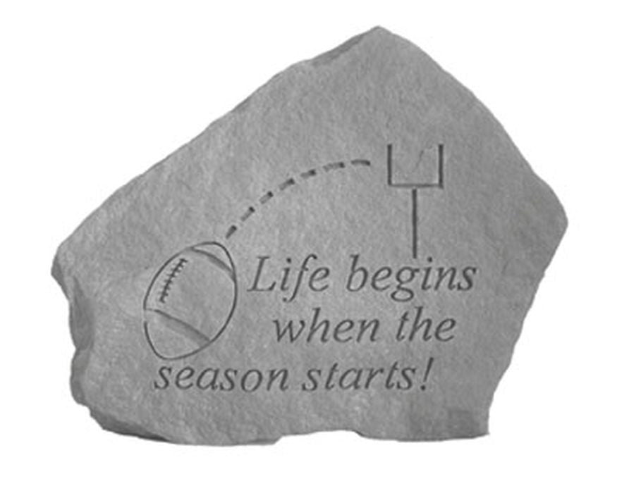 Life Begins... Football Memorial Garden Stone - XoticBrands Home Decor