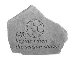 Life Begins..Soccer Memorial Garden Stone - XoticBrands Home Decor