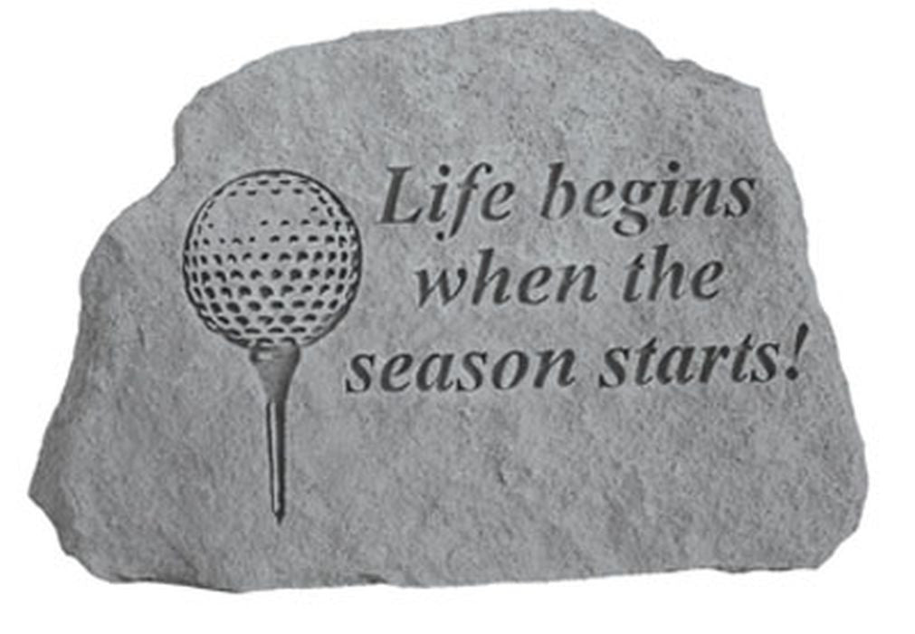 Life Begins...Golf Memorial Garden Stone - XoticBrands Home Decor