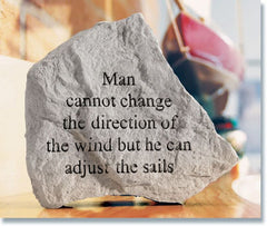 Man Cannot Change The Direction Of... Inspirational Garden Stone - XoticBrands Home Decor