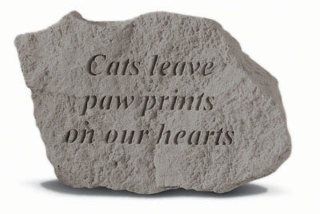 Cats Leave Paw Prints On Our Hearts Memorial Pet Stone - XoticBrands Home Decor