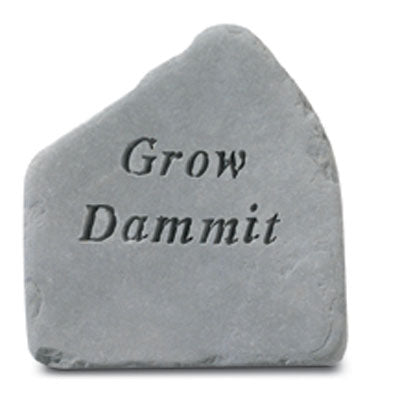  Grow Dammit Memorial Garden Stone Décor, Memorial & Inspirational, Kayberry, XoticBrands Home Decor