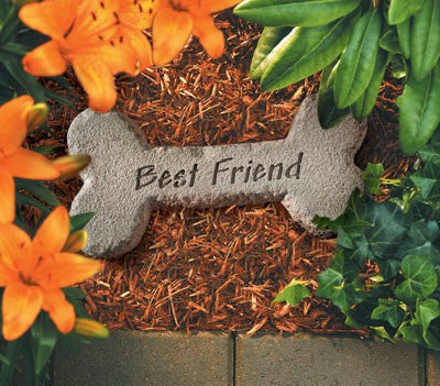 Dog Bone W/ Best Friend Memorial Pet Stone - XoticBrands Home Decor