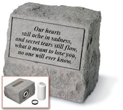 Headstone - Our Hearts Still Ache... Memorial Garden Stone - XoticBrands Home Decor