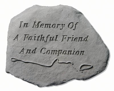 In Memory Of A Faithful W/Leash & Collar Memorial Pet Stone - XoticBrands Home Decor