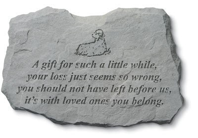 A Gift For Such A Little... W/Lamb Memorial Pet Stone - XoticBrands Home Decor