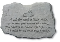 A Gift For Such A Little... W/Lamb Memorial Pet Stone - XoticBrands Home Decor
