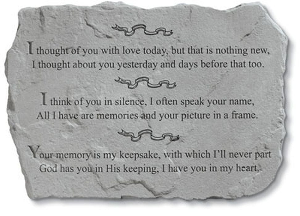 I Thought Of You With Love Today... Memorial Garden Stone - XoticBrands Home Decor