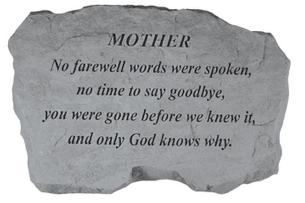Mother- No Farewell Words... Memorial Garden Stone - XoticBrands Home Decor