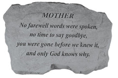 Mother- No Farewell Words... Memorial Garden Stone - XoticBrands Home Decor