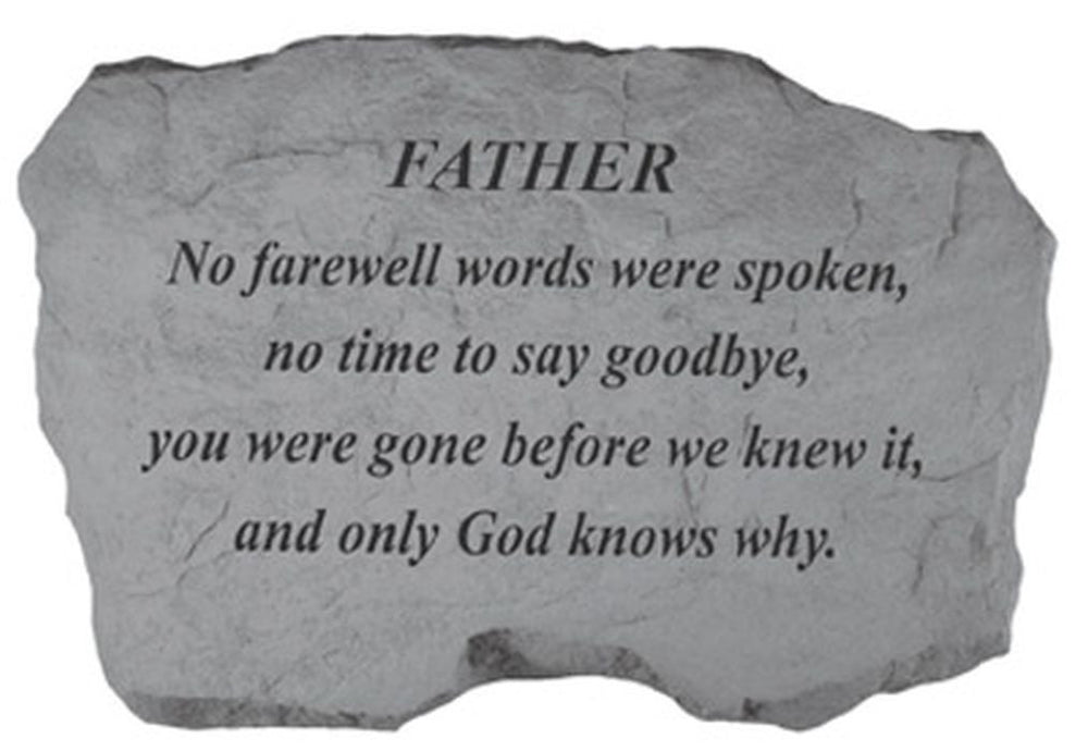 Father- No Farewell Words... Memorial Garden Stone - XoticBrands Home Decor