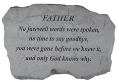Father- No Farewell Words... Memorial Garden Stone - XoticBrands Home Decor