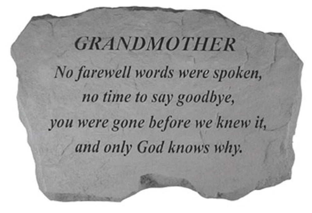 Grandmother- No Farewell Words... Memorial Garden Stone - XoticBrands Home Decor