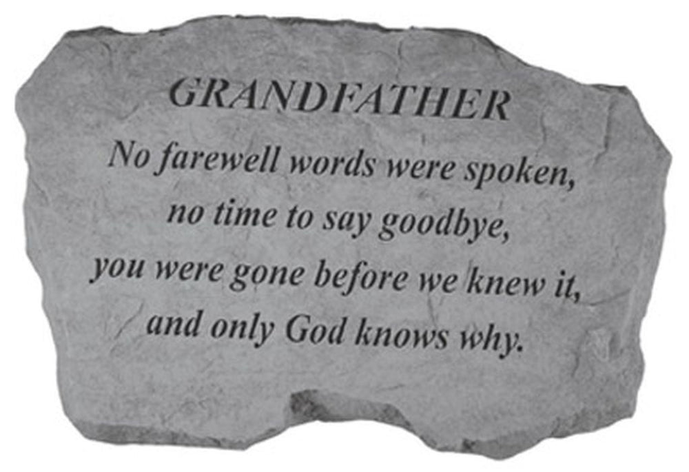 Grandfather- No Farewell Words... Memorial Garden Stone - XoticBrands Home Decor