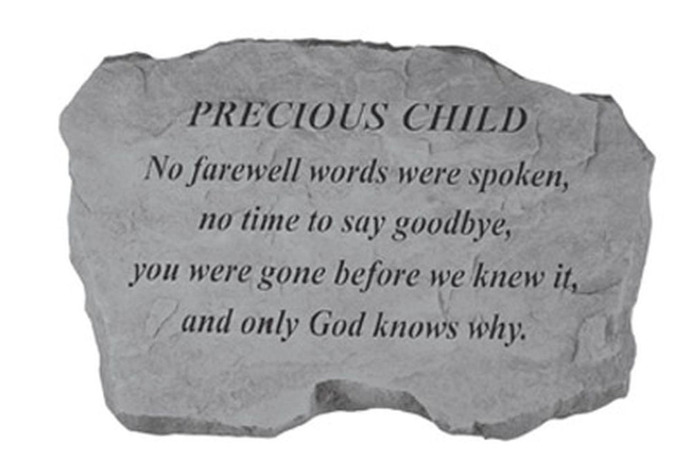 Precious Child-No Farewell Memorial Garden Stone - XoticBrands Home Decor