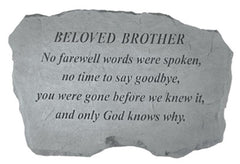 Beloved Brother- No Farewell Words... Memorial Garden Stone-FBM - XoticBrands Home Decor