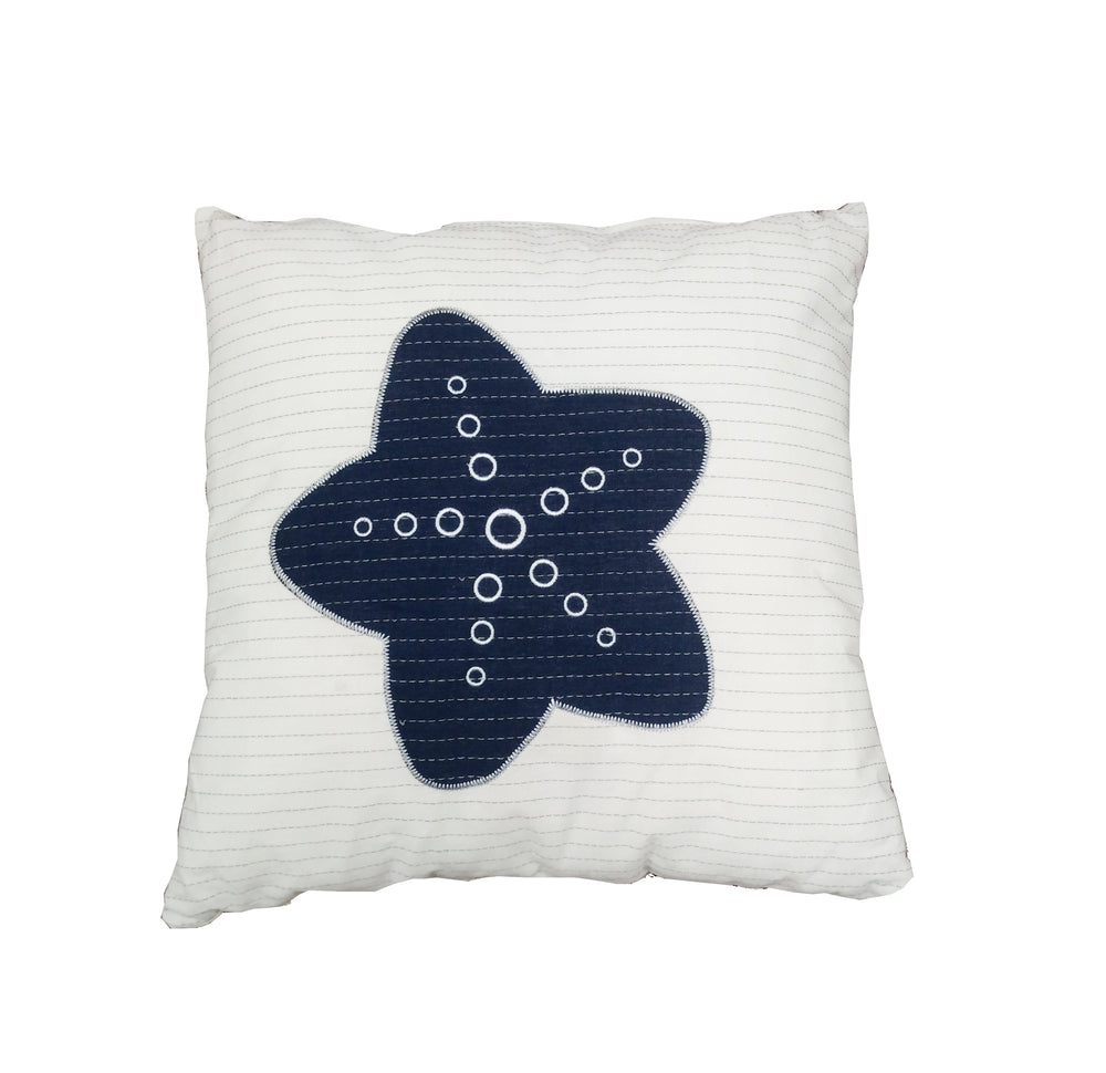  Anne Home - White Pillow, Blue Star, Home furniture and decor, Old Modern Handicrafts, XoticBrands Home Decor