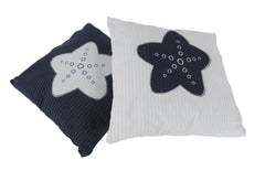  Anne Home - White Pillow, Blue Star, Home furniture and decor, Old Modern Handicrafts, XoticBrands Home Decor