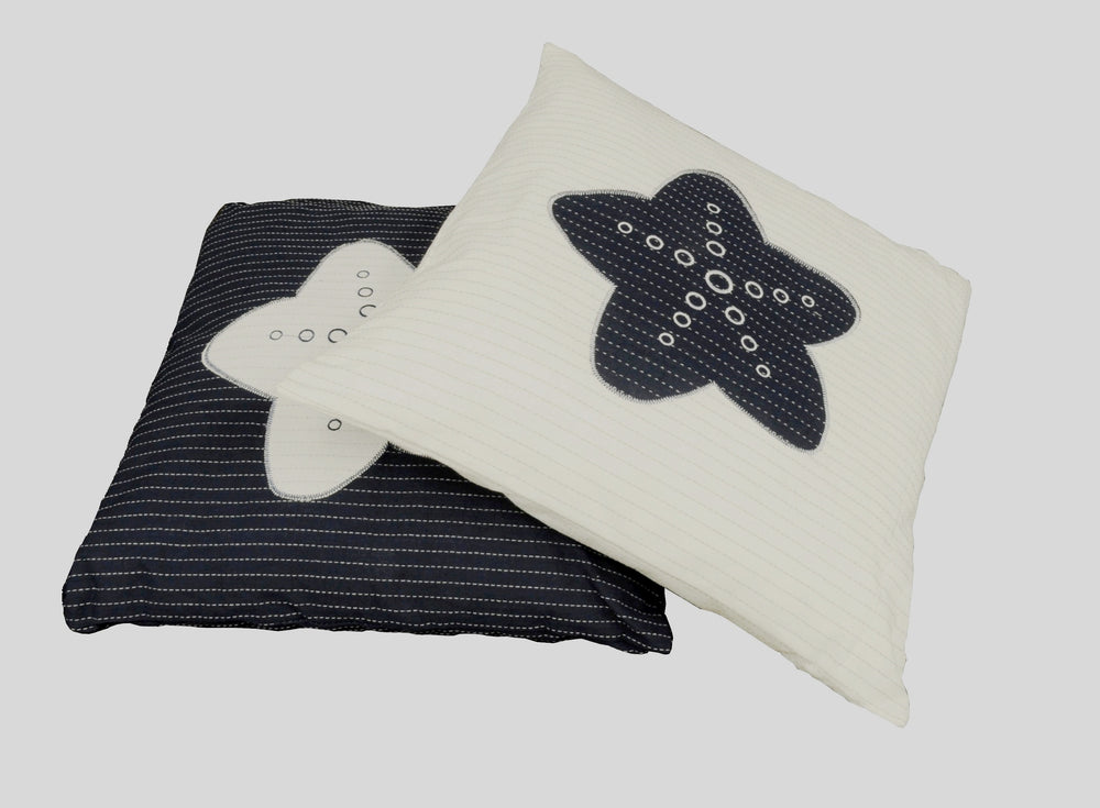  Anne Home - White Pillow, Blue Star, Home furniture and decor, Old Modern Handicrafts, XoticBrands Home Decor