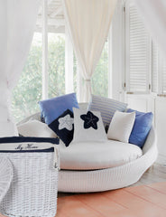  Anne Home - White Pillow, Blue Star, Home furniture and decor, Old Modern Handicrafts, XoticBrands Home Decor