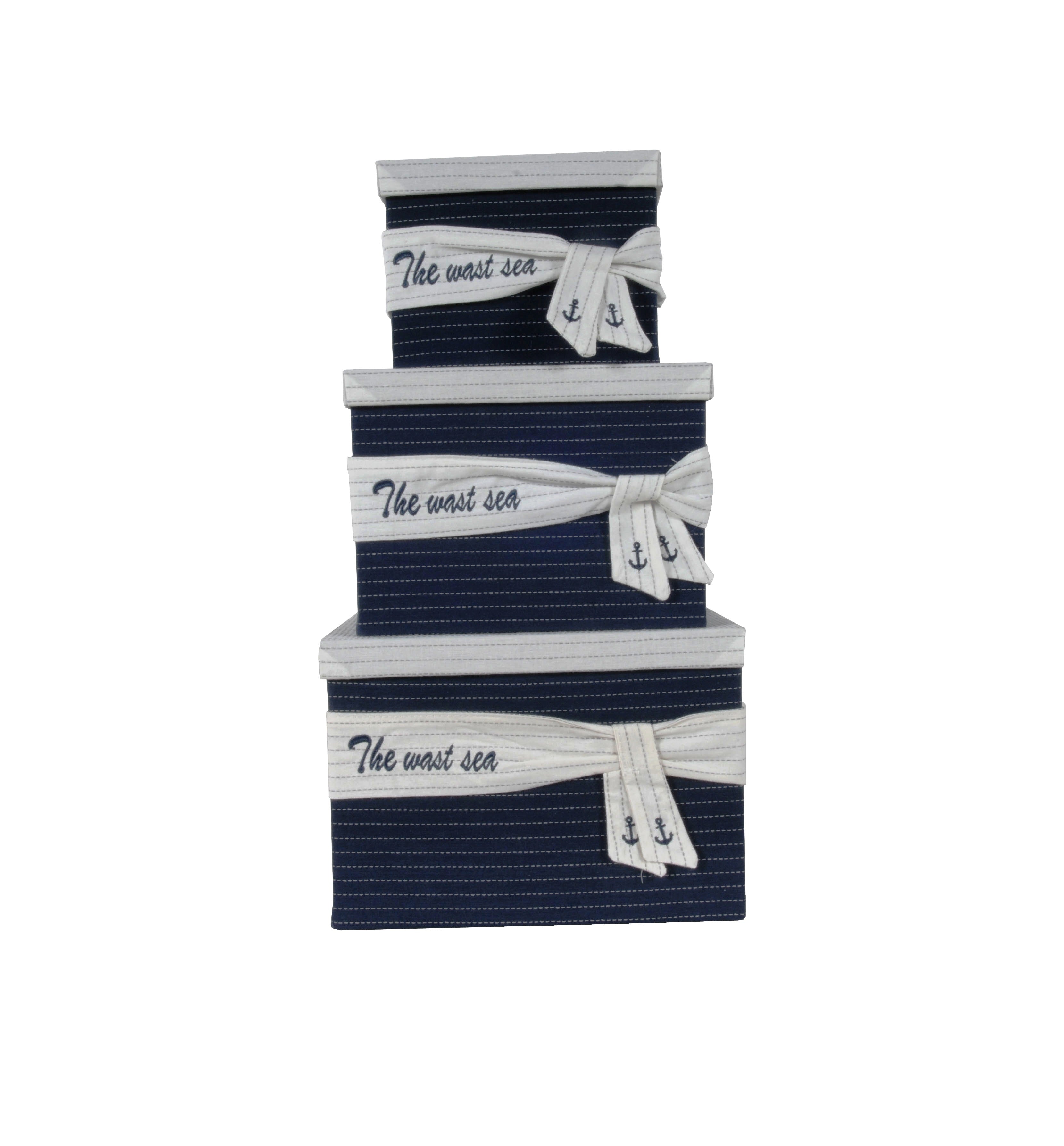  Anne Home - Set of 3 Fabric Boxes With Cover, Home furniture and decor, Old Modern Handicrafts, XoticBrands Home Decor