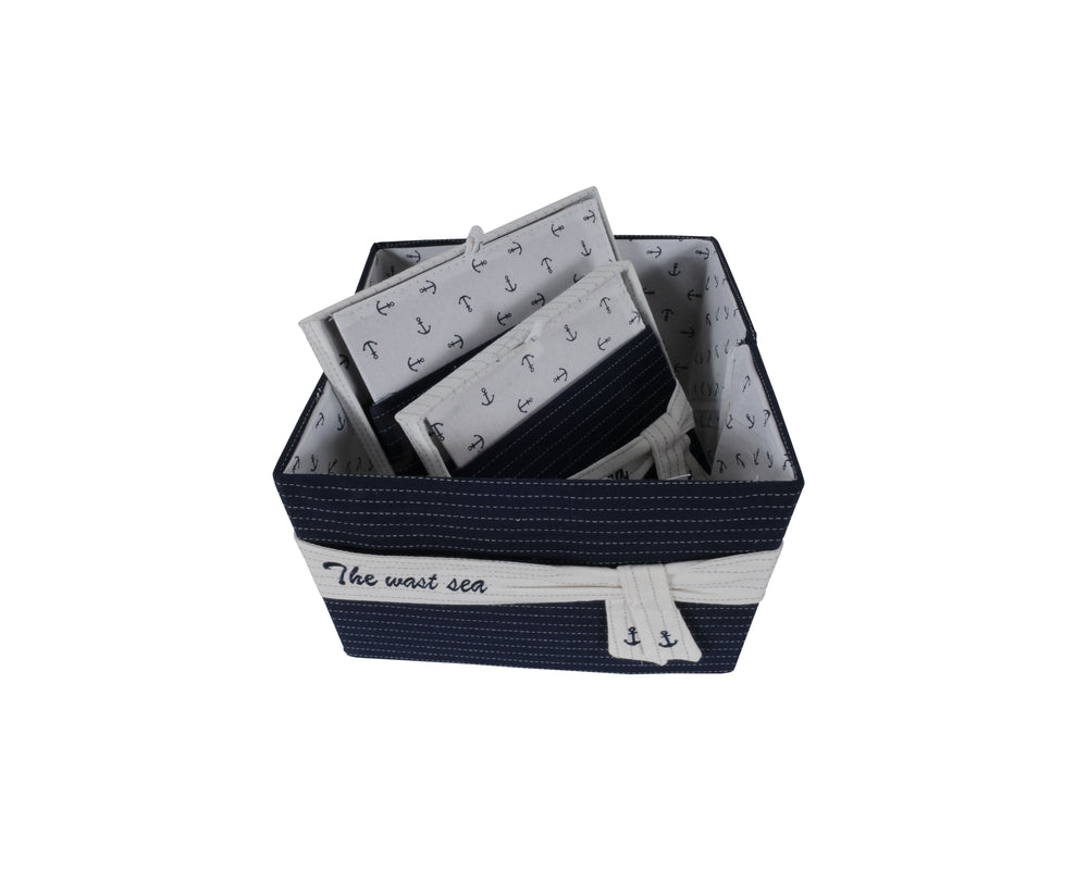  Anne Home - Set of 3 Fabric Boxes With Cover, Home furniture and decor, Old Modern Handicrafts, XoticBrands Home Decor