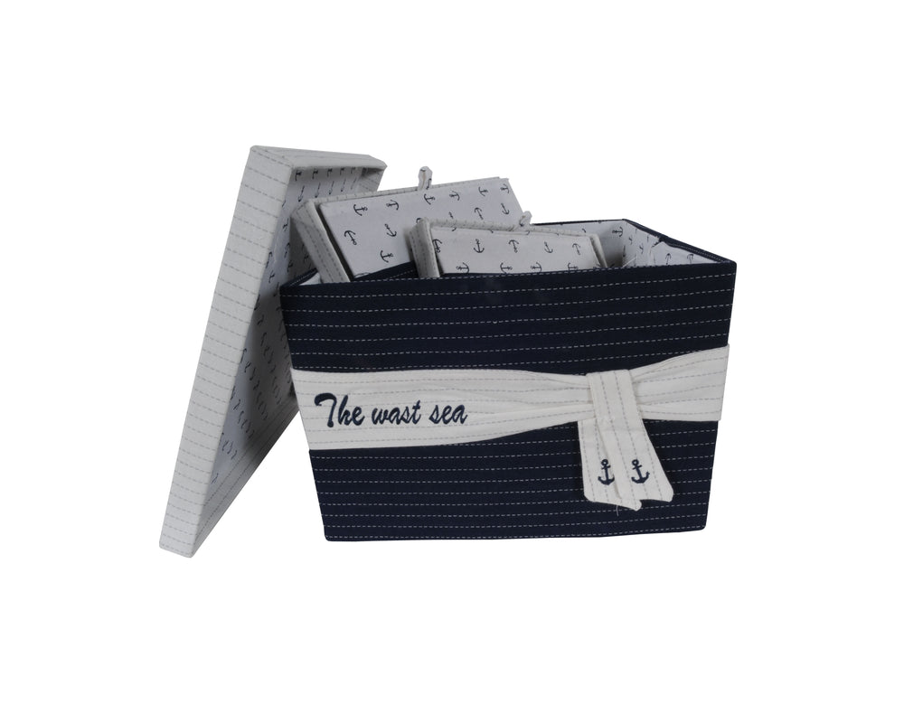  Anne Home - Set of 3 Fabric Boxes With Cover, Home furniture and decor, Old Modern Handicrafts, XoticBrands Home Decor