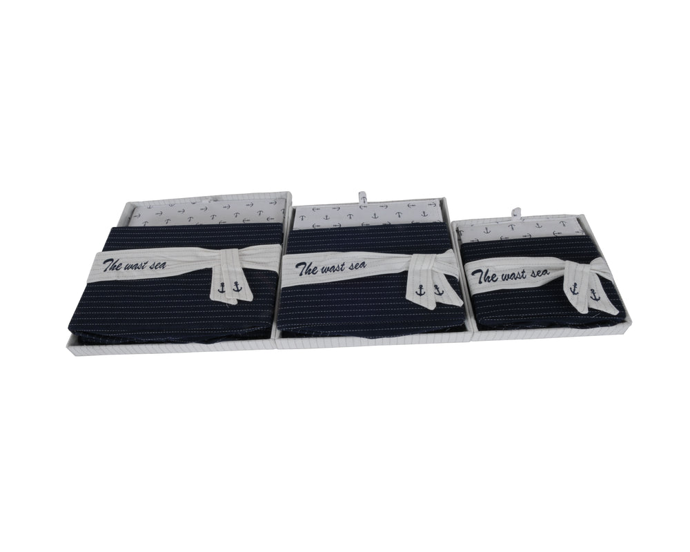  Anne Home - Set of 3 Fabric Boxes With Cover, Home furniture and decor, Old Modern Handicrafts, XoticBrands Home Decor