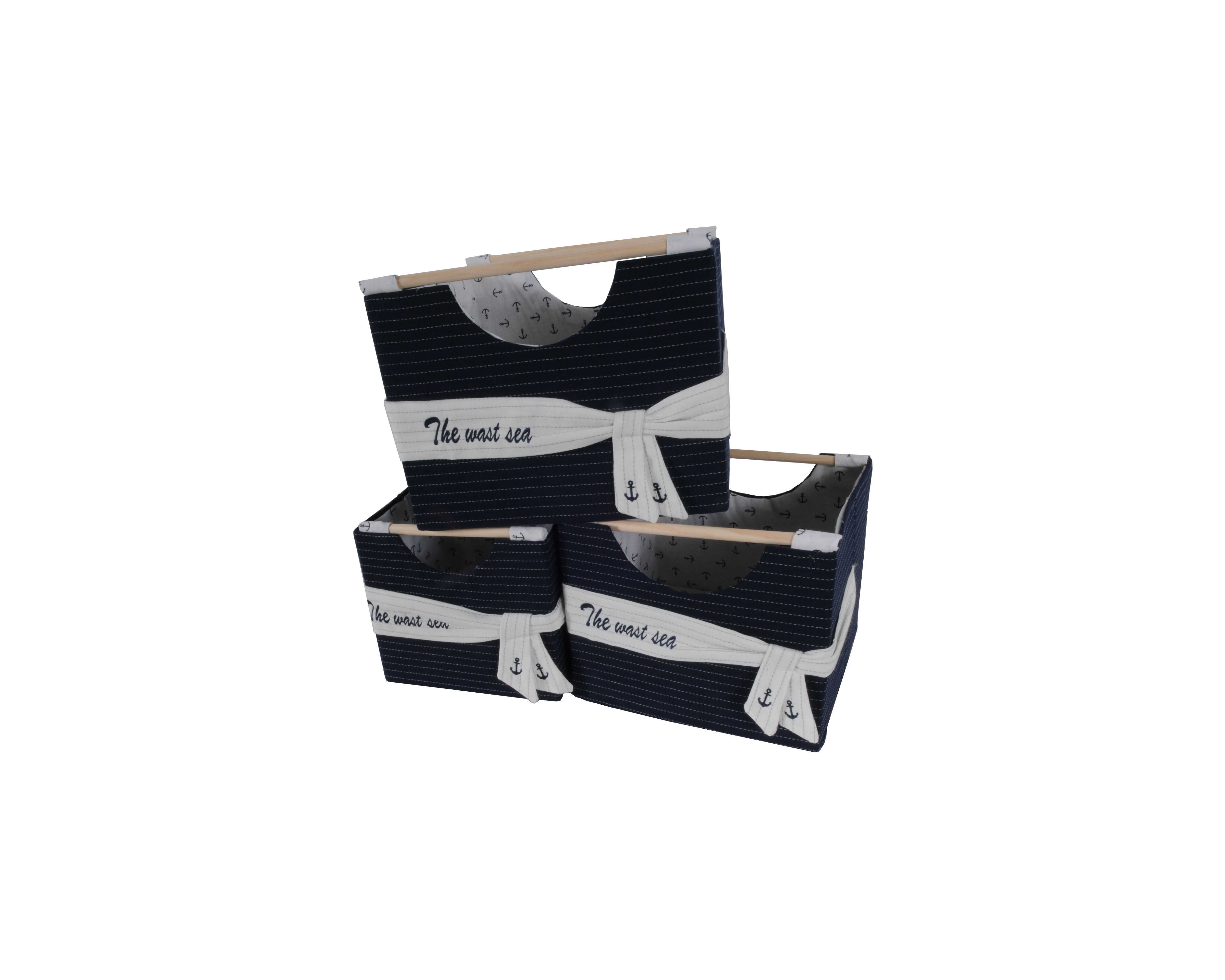  Anne Home - Set of 3 Foldable Fabric Basket, Home furniture and decor, Old Modern Handicrafts, XoticBrands Home Decor