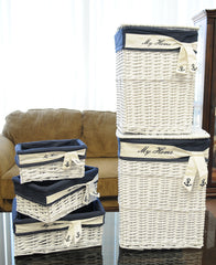  Anne Home - Set of 5 Rectangular Willow Baskets, , Old Modern Handicrafts, XoticBrands Home Decor