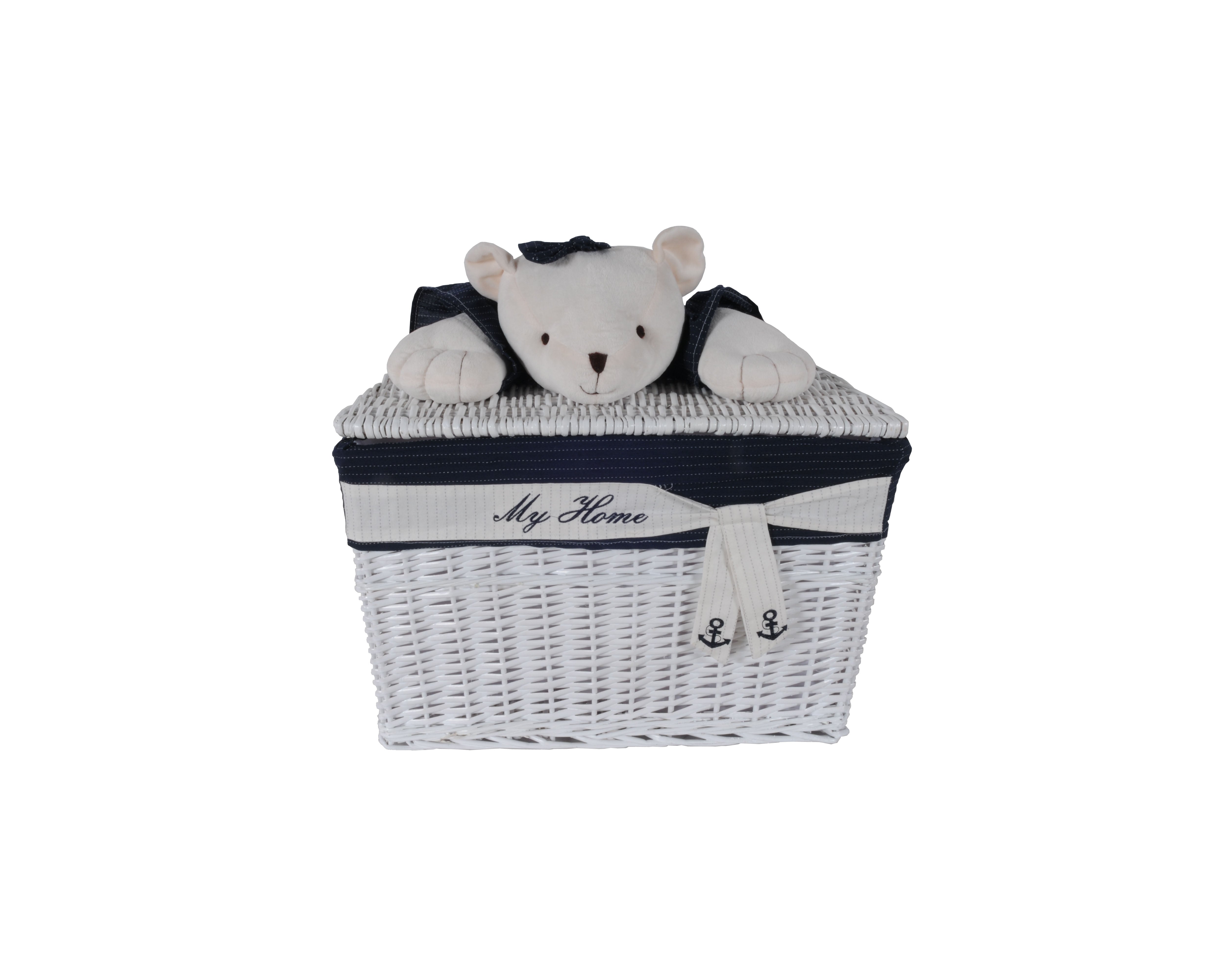  Anne Home - Set of 5 Rectangular Willow Baskets Bear Design, , Old Modern Handicrafts, XoticBrands Home Decor