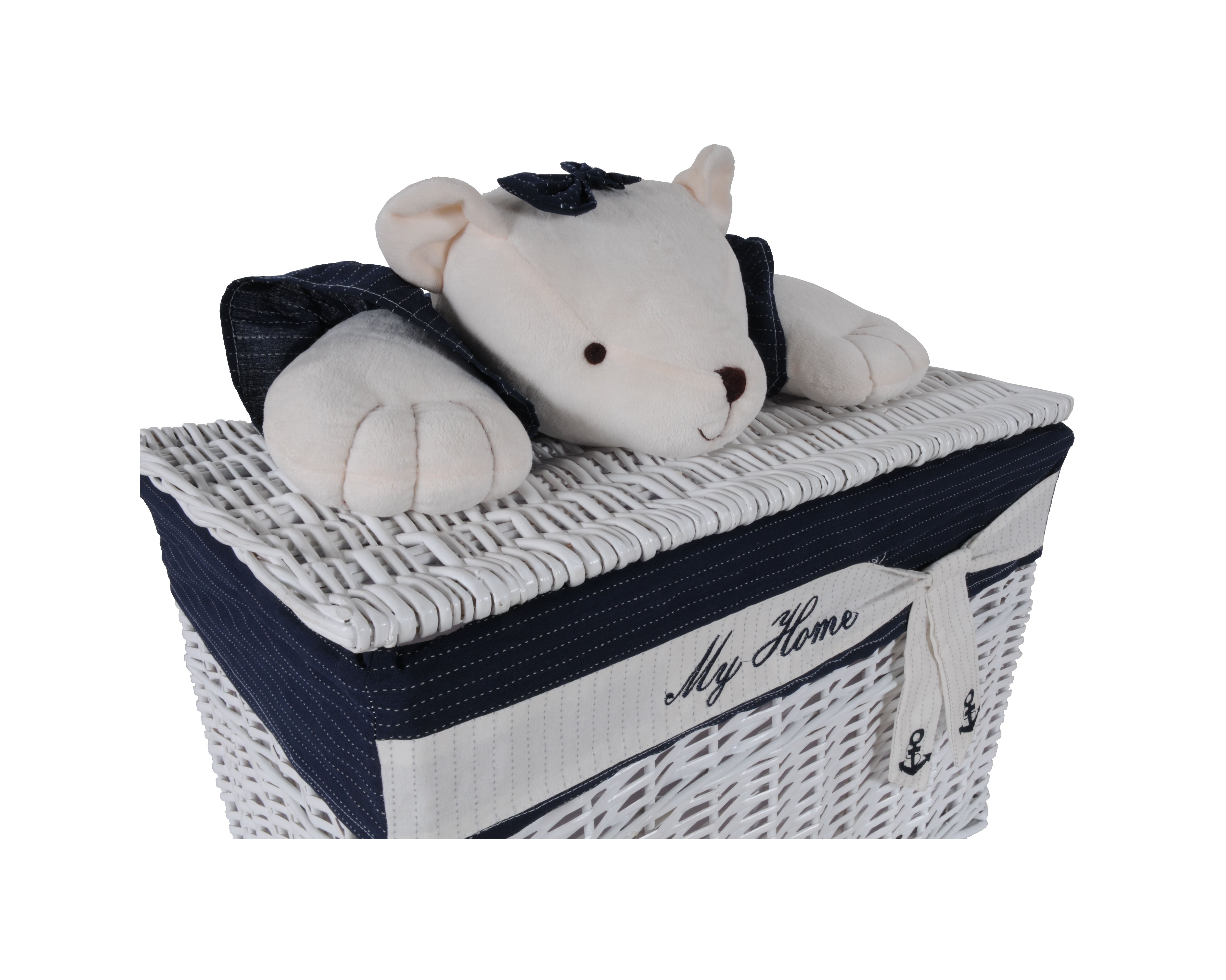  Anne Home - Set of 5 Rectangular Willow Baskets Bear Design, , Old Modern Handicrafts, XoticBrands Home Decor
