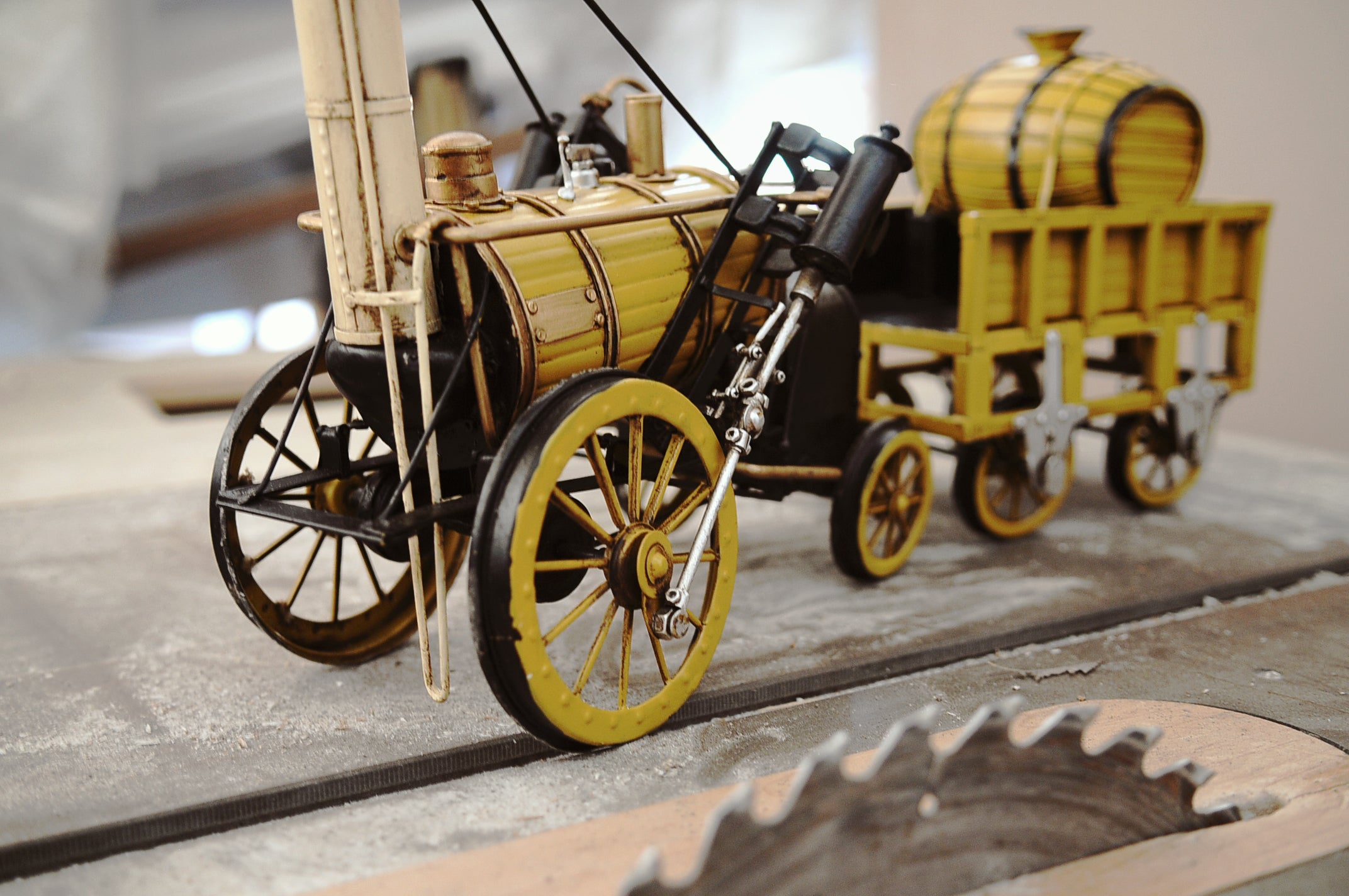  1829 Yellow Stephenson Rocket Steam Locomotive, Home furniture and decor, Old Modern Handicrafts, XoticBrands Home Decor