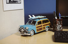  1949 Green Ford Wagon Car W/Two Surfboards Iron Model, Home furniture and decor, Old Modern Handicrafts, XoticBrands Home Decor