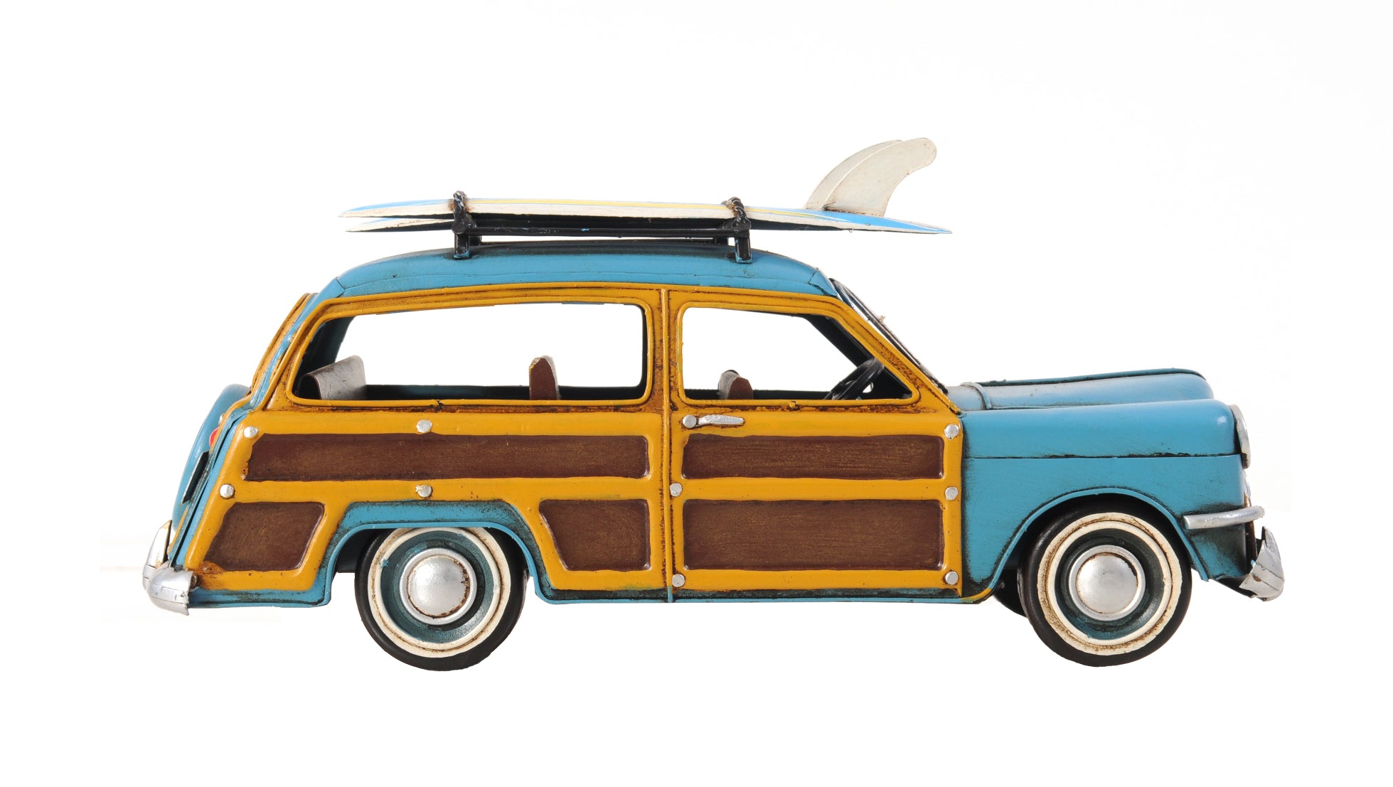  1949 Green Ford Wagon Car W/Two Surfboards Iron Model, Home furniture and decor, Old Modern Handicrafts, XoticBrands Home Decor