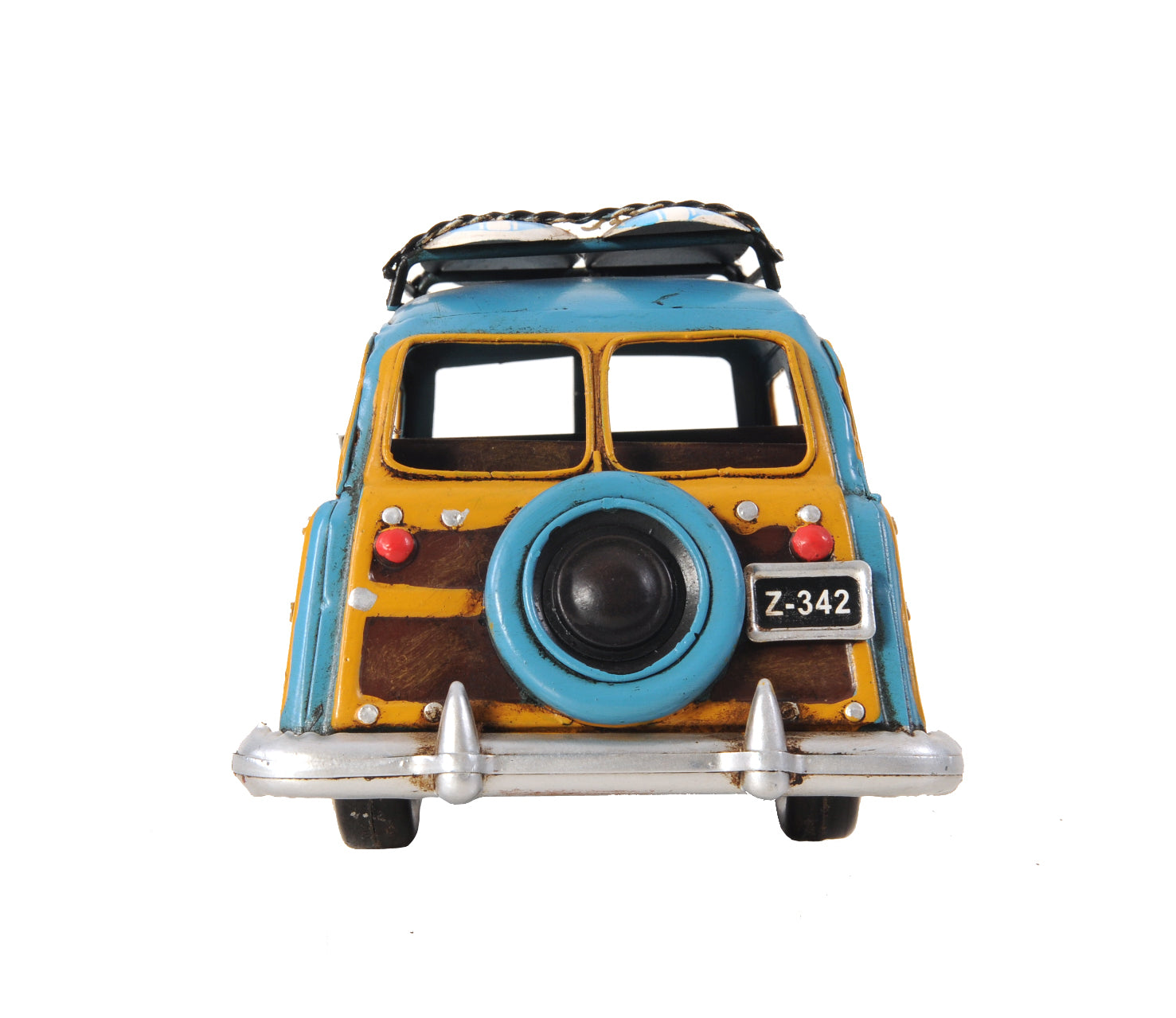  1949 Green Ford Wagon Car W/Two Surfboards Iron Model, Home furniture and decor, Old Modern Handicrafts, XoticBrands Home Decor