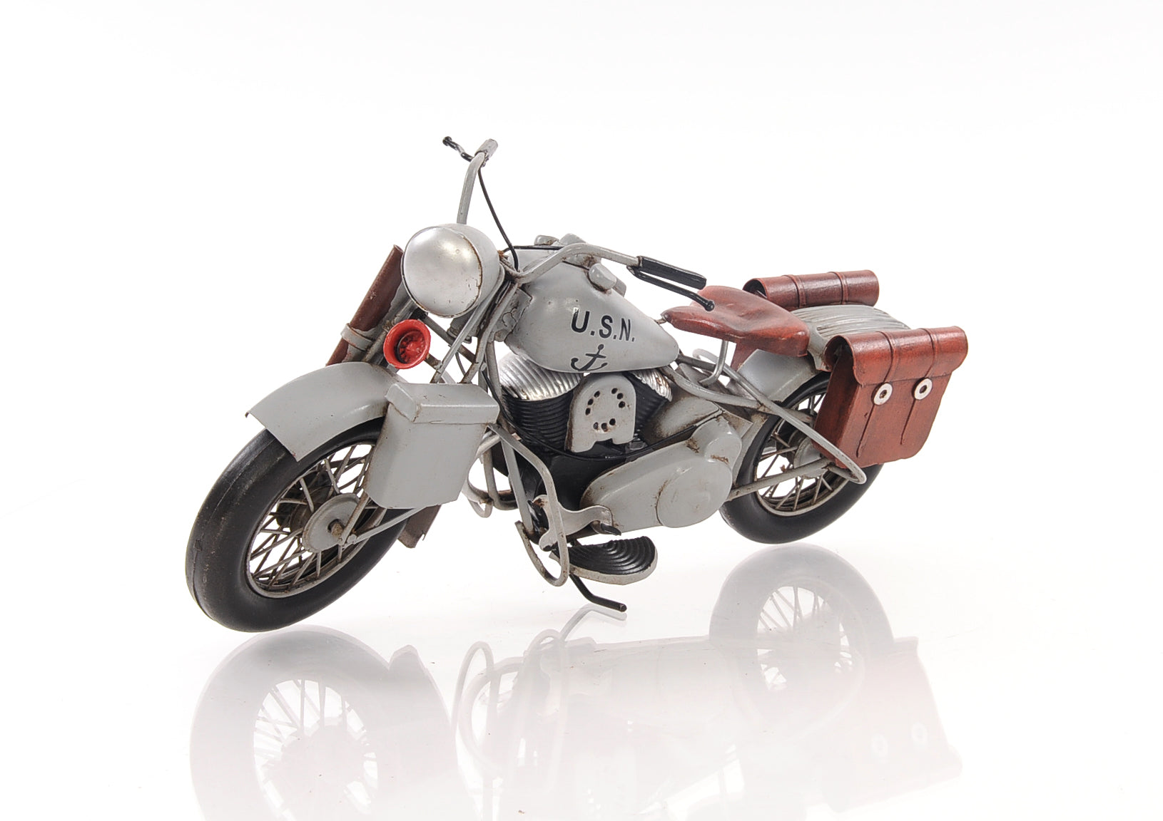  1945 Grey Motorcycle 1:7 Iron Vintage Model, Home furniture and decor, Old Modern Handicrafts, XoticBrands Home Decor