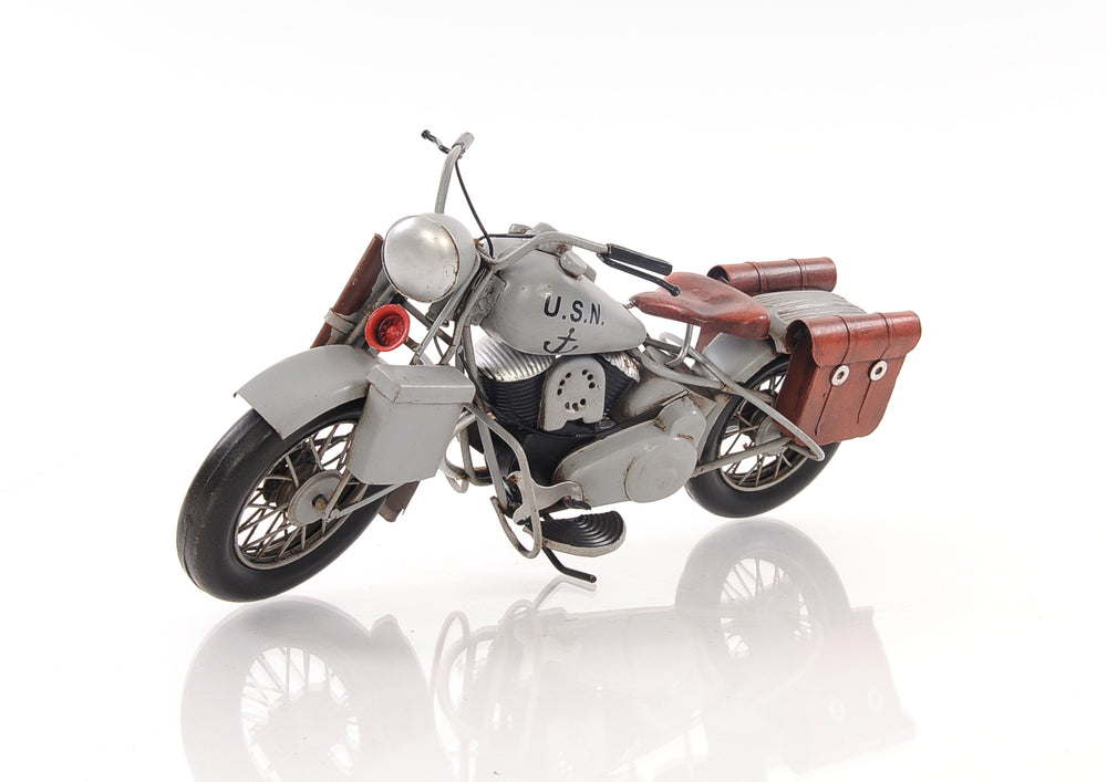  1945 Grey Motorcycle 1:7 Iron Vintage Model, Home furniture and decor, Old Modern Handicrafts, XoticBrands Home Decor