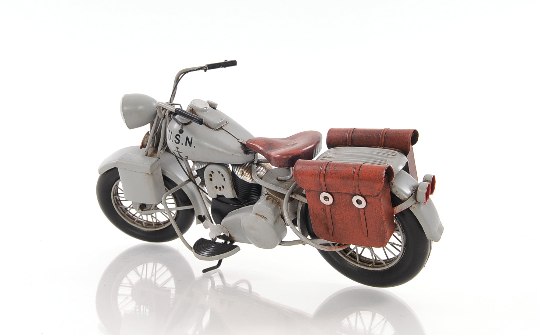  1945 Grey Motorcycle 1:7 Iron Vintage Model, Home furniture and decor, Old Modern Handicrafts, XoticBrands Home Decor