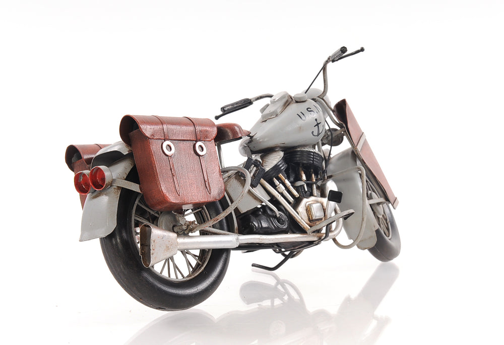  1945 Grey Motorcycle 1:7 Iron Vintage Model, Home furniture and decor, Old Modern Handicrafts, XoticBrands Home Decor